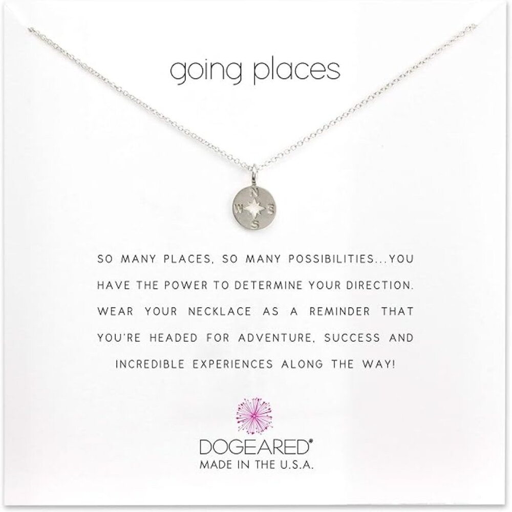 Dogeared Women's Going Places Compass Necklace Sterling Silver  16"-18" New